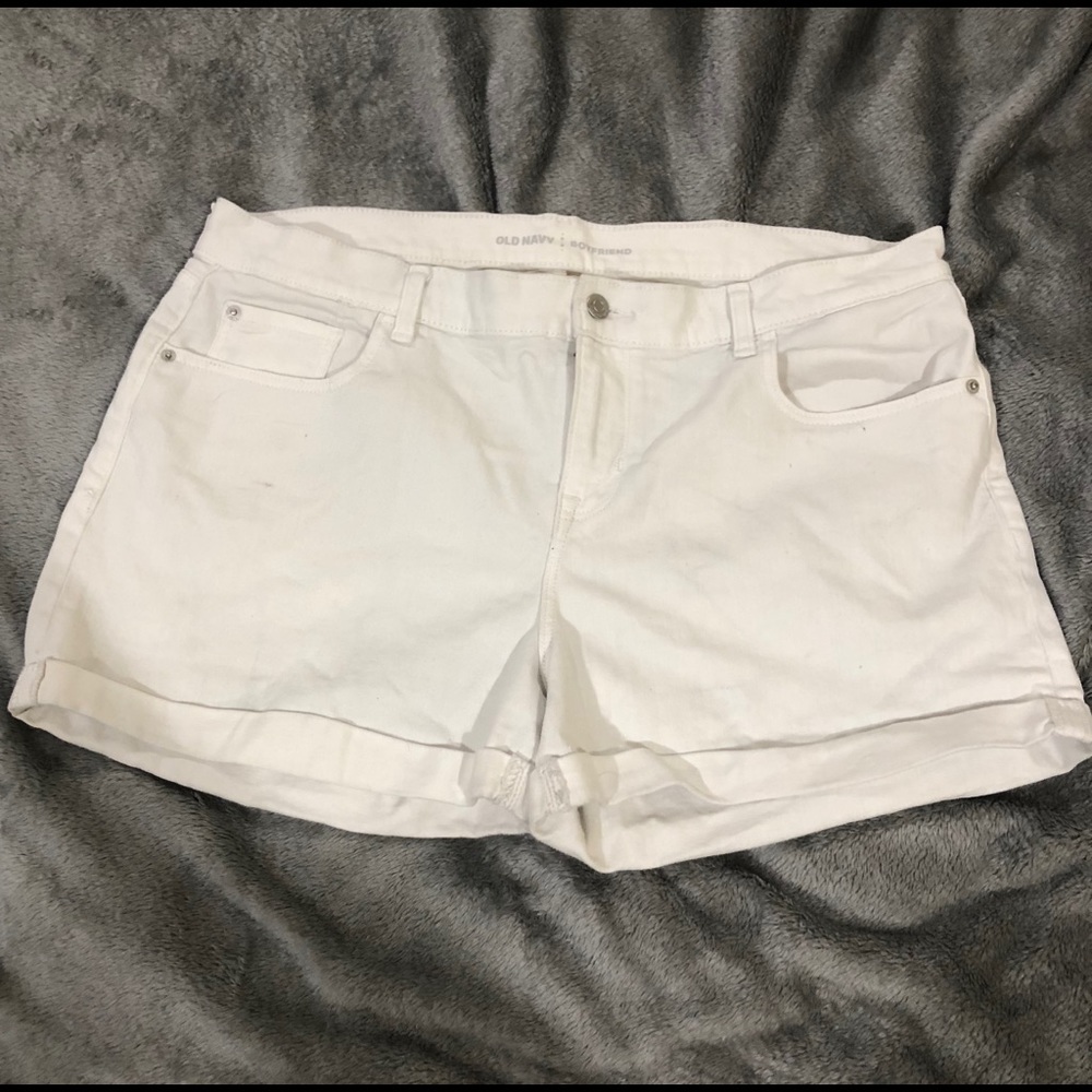 Old Navy White Boyfriend Shorts